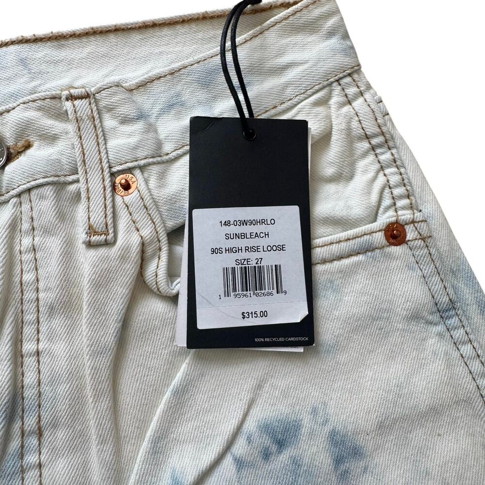 Re/Done 90s High Rise Loose Jeans Button Fly Bleached Wash Denim Size 27 - Picture 5 of 7